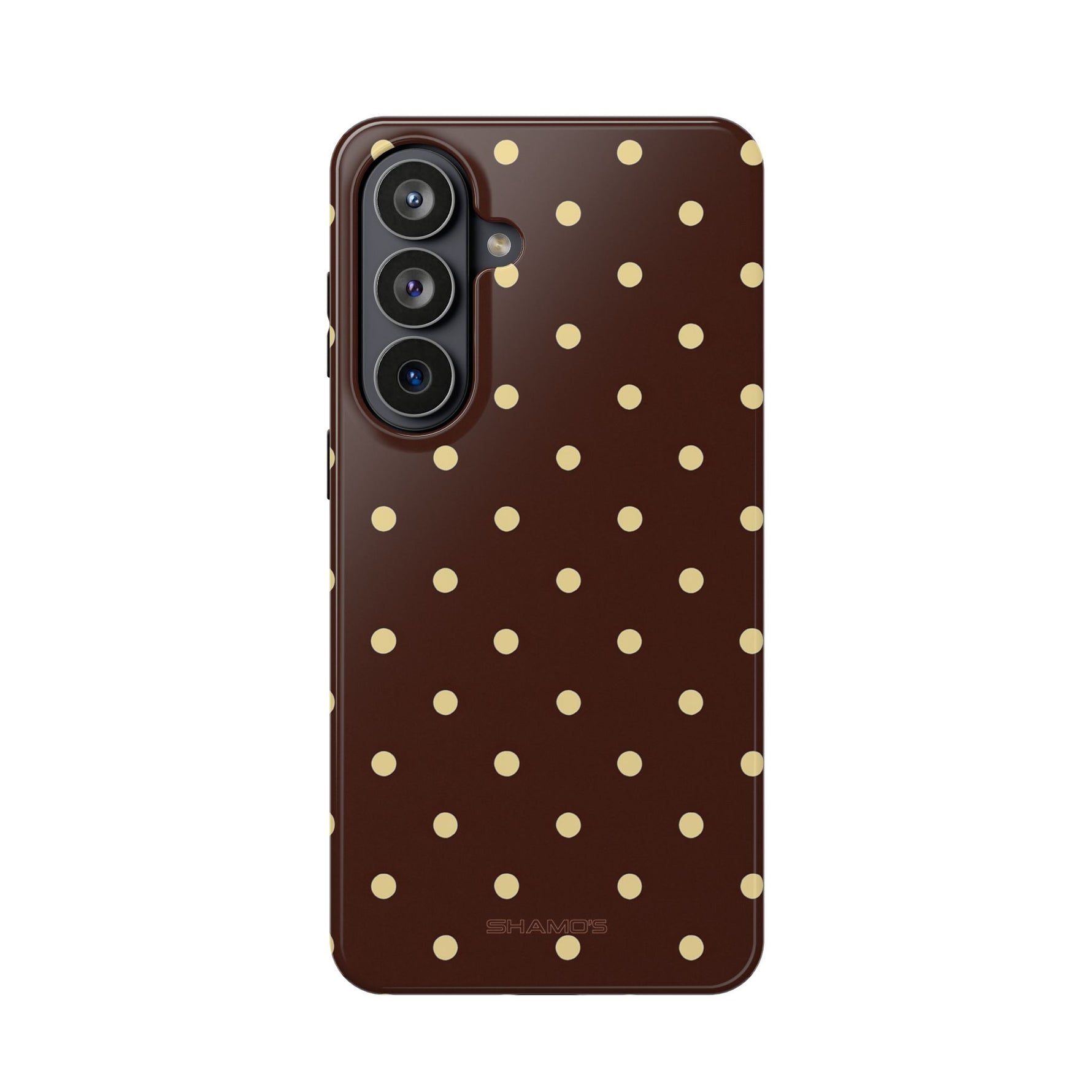 Polka Dot iPhone Case — Brown & Cream MagSafe Protective Cover