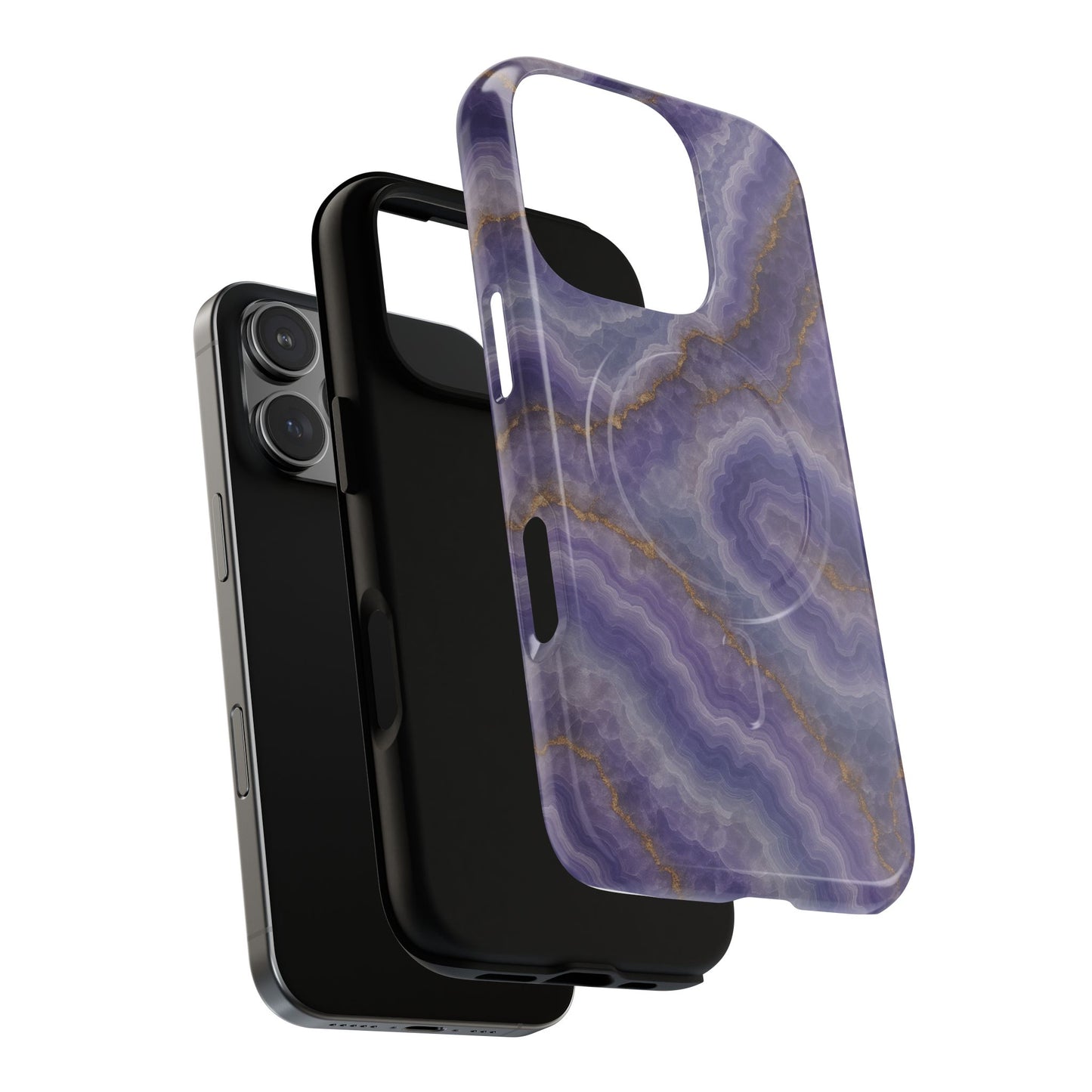 Purple Agate Marble iPhone Case with MagSafe