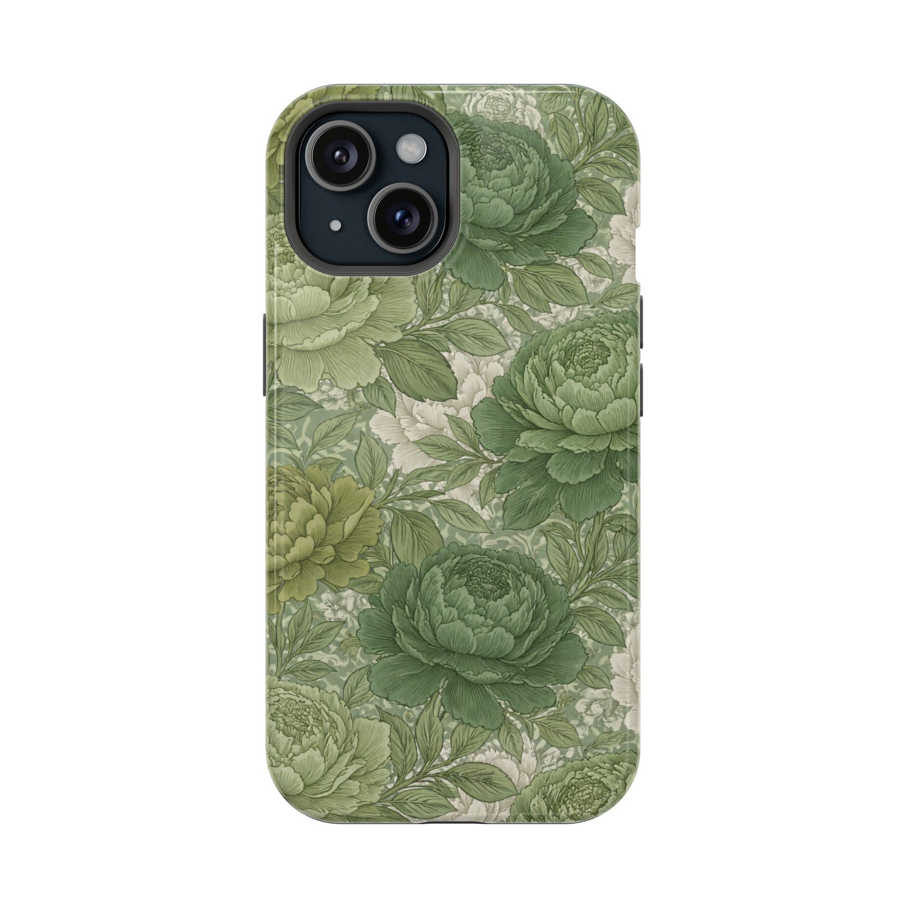 Green Succulent Floral Magnetic Impact-Resistant iPhone Case, MagSafe Compatible - iPhone 15 / Glossy - Shamo's