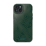 Topographic Green Magnetic Impact-Resistant iPhone Case | MagSafe compatible  Shamo's iPhone 15 Plus / Glossy