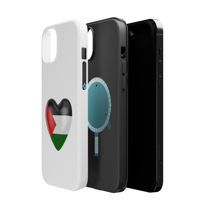 MagSafe Tough Cases with Palestinian flag in heart shape