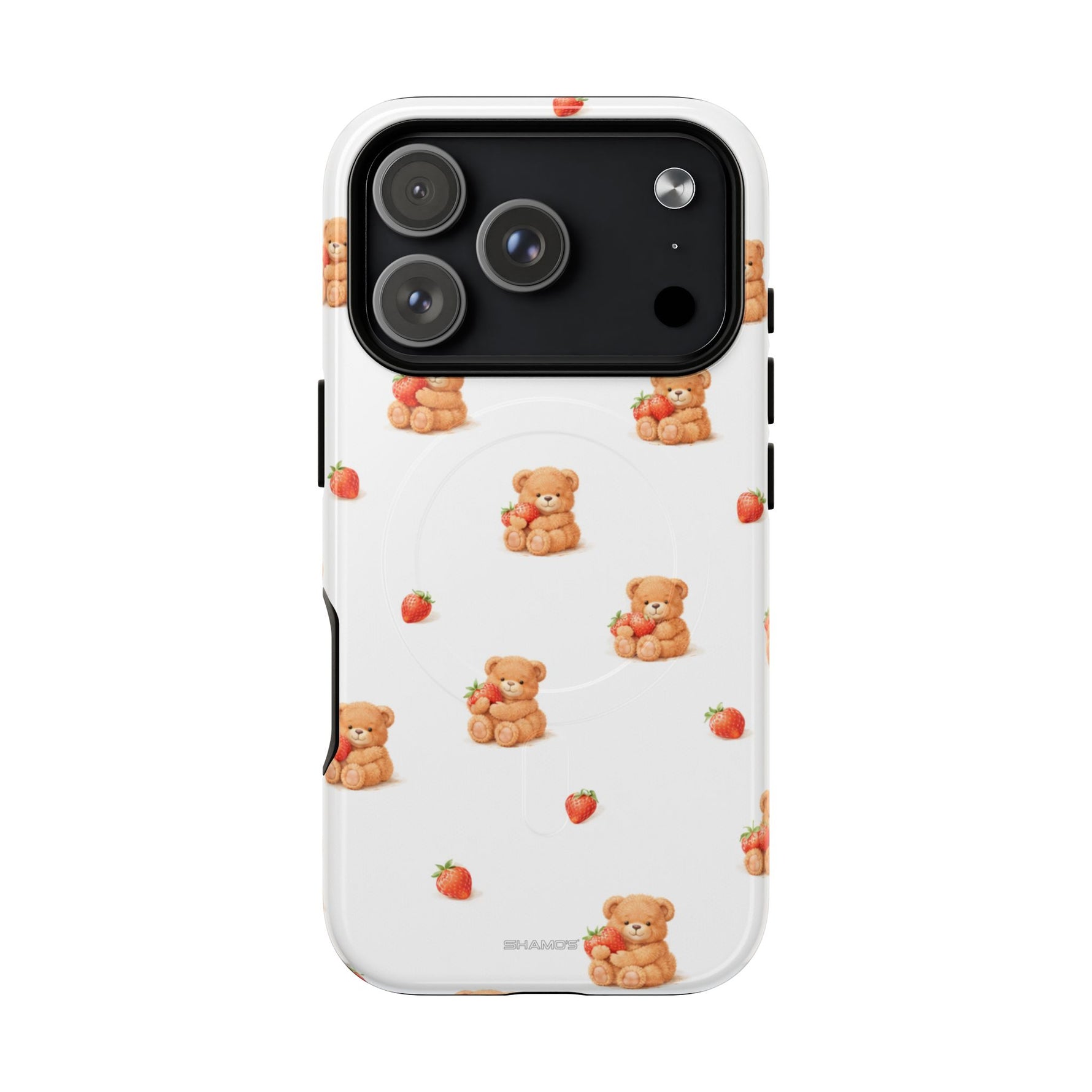 Strawberry Teddy iPhone Case with MagSafe