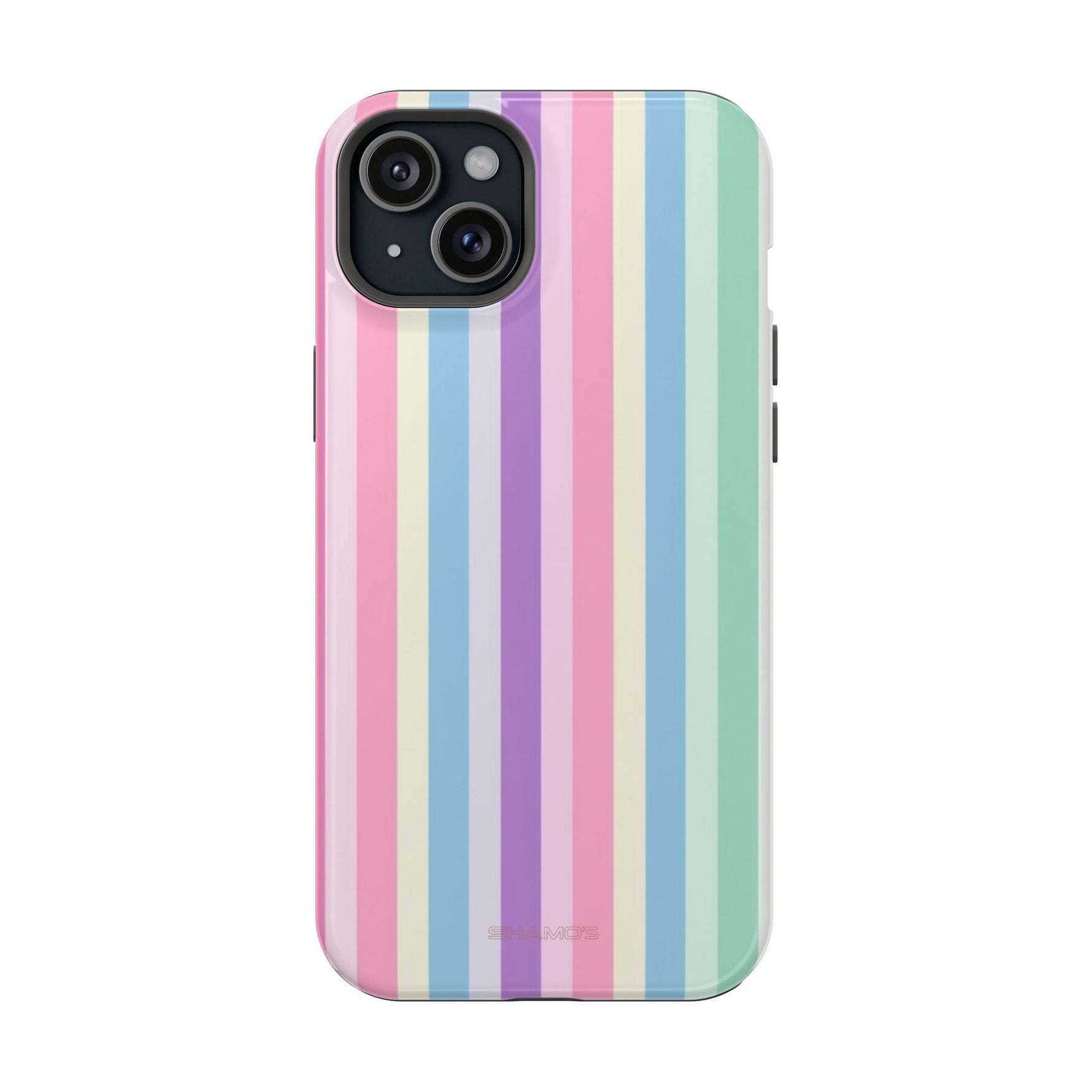 Pastel Stripe MagSafe Compatible Magnetic Impact-Resistant Phone Case - iPhone 15 Plus / Glossy - Shamo's