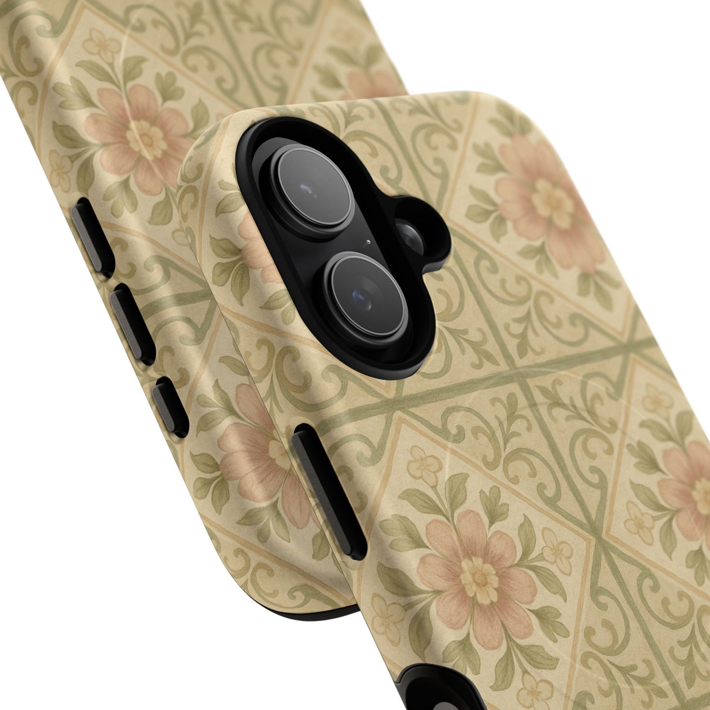 Vintage Rustic Foral Tiles iPhone Case | MagSafe