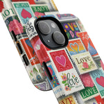 Vintage Romantic Love Stamp iPhone Case | Tough Protection + MagSafe