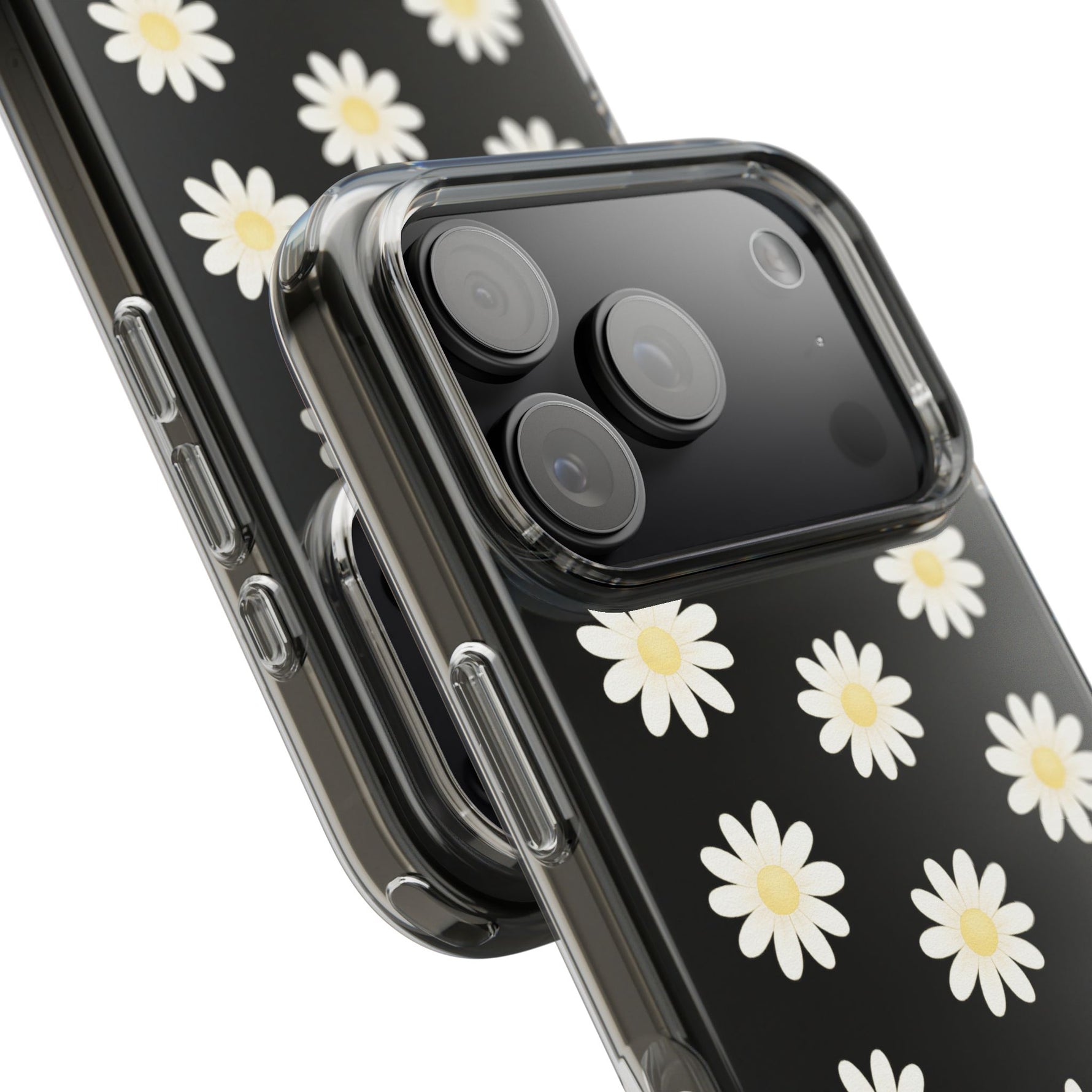 Clear Daisy Floral Phone Case, Impact-Resistant, Anti-Yellowing, Camera & Screen Protection - iPhone 17 / Without gift packaging - Shamo's