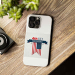Slim Phone Cases with 4th of July writing for iPhone 17 and more