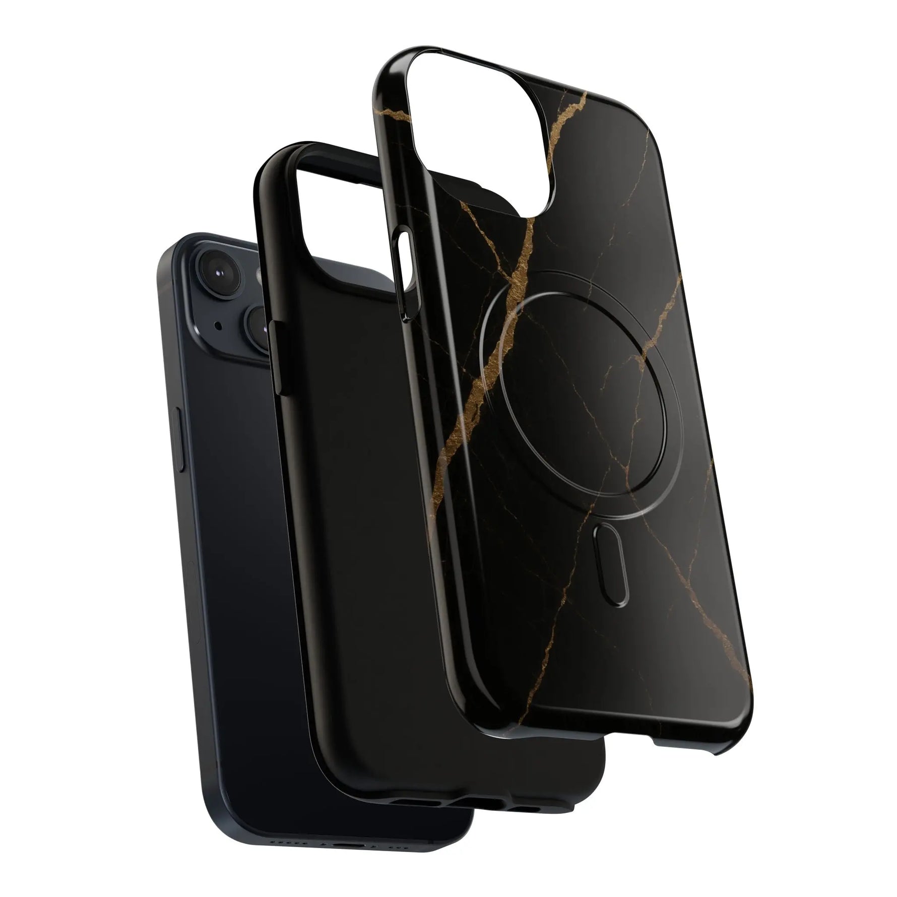 Black & Gold Marble iPhone Case with MagSafe  Shamo's