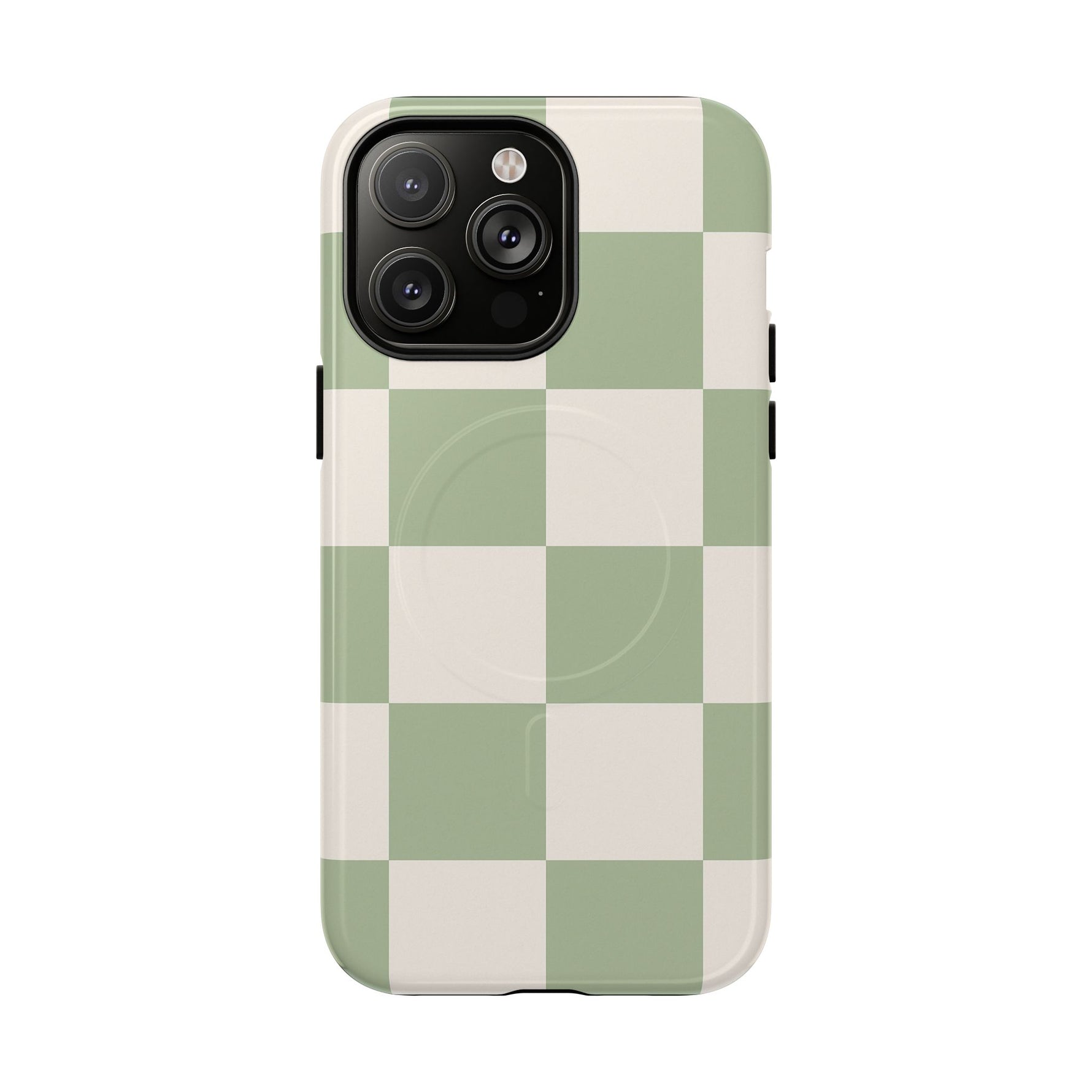 Sage Checkerboard Tough iPhone Case - Compatible with MagSafe - Shamo's