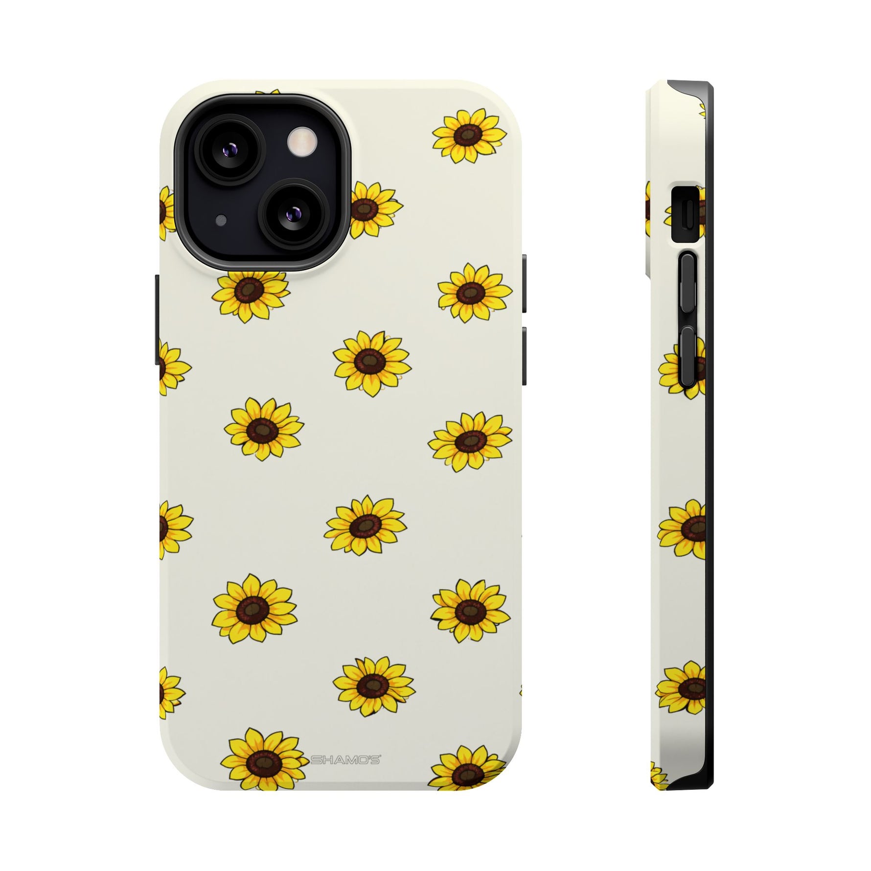 Sunflower Pattern Magnetic Impact-Resistant iPhone Case MagSafe Compatible