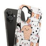 Cute Cartoon Cats & Puppies Phone Case with MagSafe Compatibility