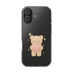 Romantic Teddy Bear Impact-Resistant iPhone Case with Heart Design - Shamo's