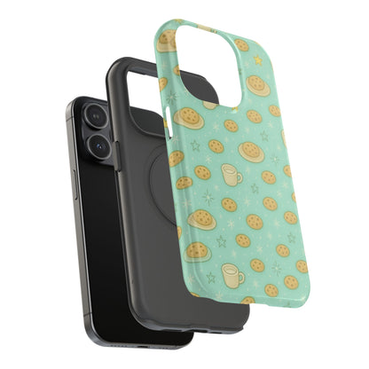 Cookie & Coffee Pattern Tough iPhone Case — Impact-Resistant