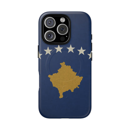 Kosovo Flag Tough iPhone Case — Navy Blue Stars & Gold Map (MagSafe compatible)  Shamo's iPhone 16 Pro / Matte