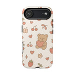 Teddy Berry Cozy Strawberry Pattern iPhone Case with MagSafe - Shamo's