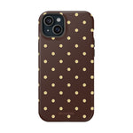 Polka Dot iPhone Case — Brown & Cream MagSafe Protective Cover