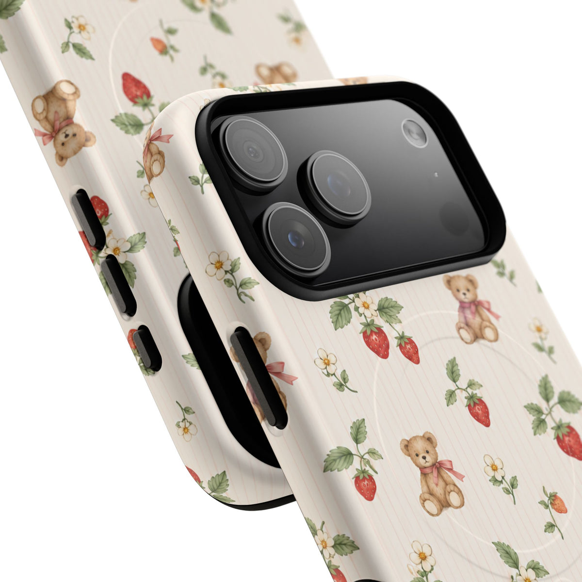 Strawberry Teddy iPhone Case with MagSafe