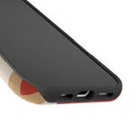 Retro Geometric Magnetic MagSafe Compatible Impact Phone Case — Bold Red & Terracotta Pattern