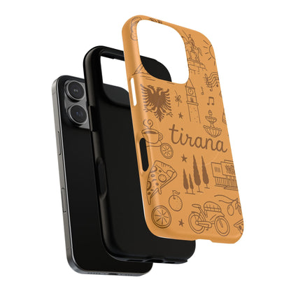 Tirana Illustrated Hand-Drawn iPhone Case — Albanian Landmarks & Icons | MagSafe compatible