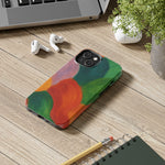Abstract Color Wave Tough Phone Case — Bold Orange & Green Protective Phone Cover  Shamo's