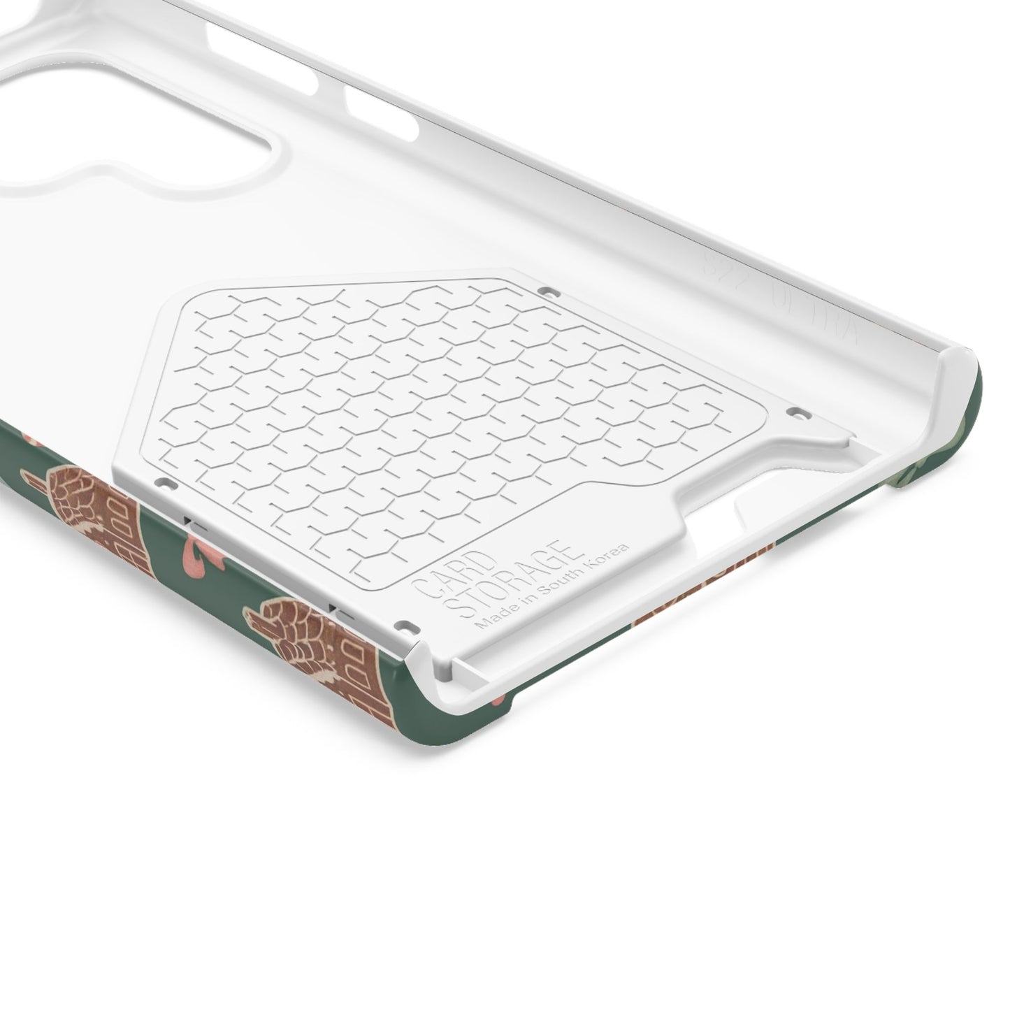 Holiday Gingerbread Phone Case with Card Holder — Festive Green Candy Cane Design