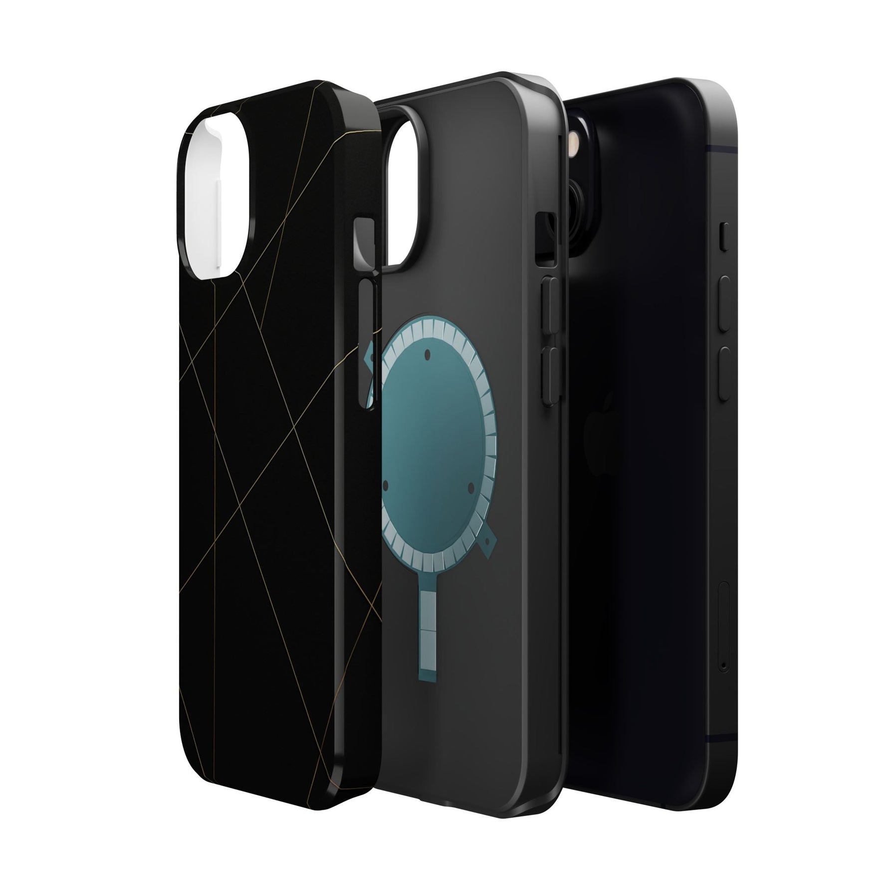 Black Geometric Design iPhone Case | MagSafe  Shamo's
