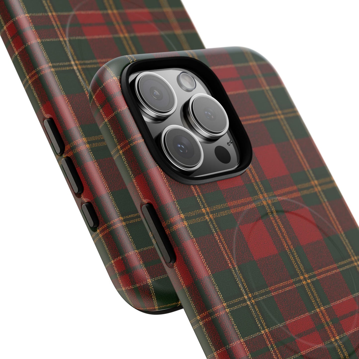 Plaid Holiday iPhone Case — Red & Green Tartan (MagSafe compatible)