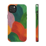 Abstract Color Wave Tough Phone Case — Bold Orange & Green Protective Phone Cover  Shamo's iPhone 14 Plus