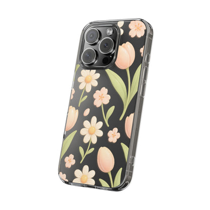 Floral Impact-Resistant Clear iPhone Case