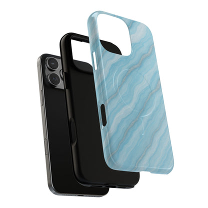 Sky Blue Marble iPhone Case with MagSafe
