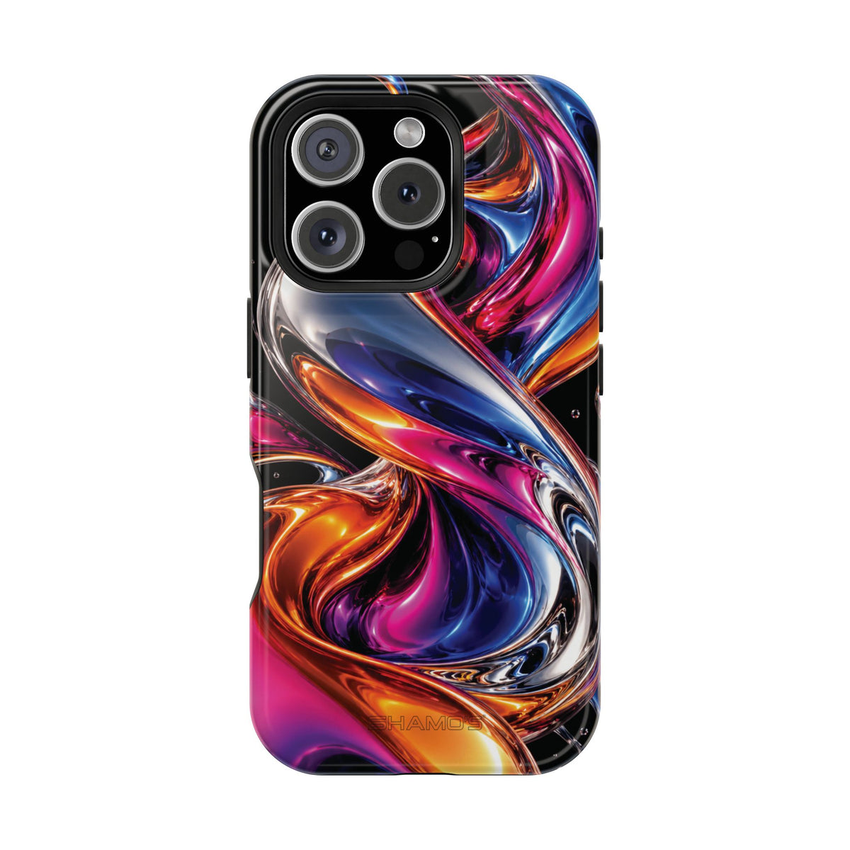 Liquid Aurora MagSafe Phone Case – Colorful Chrome-Effect Swirls | Glossy