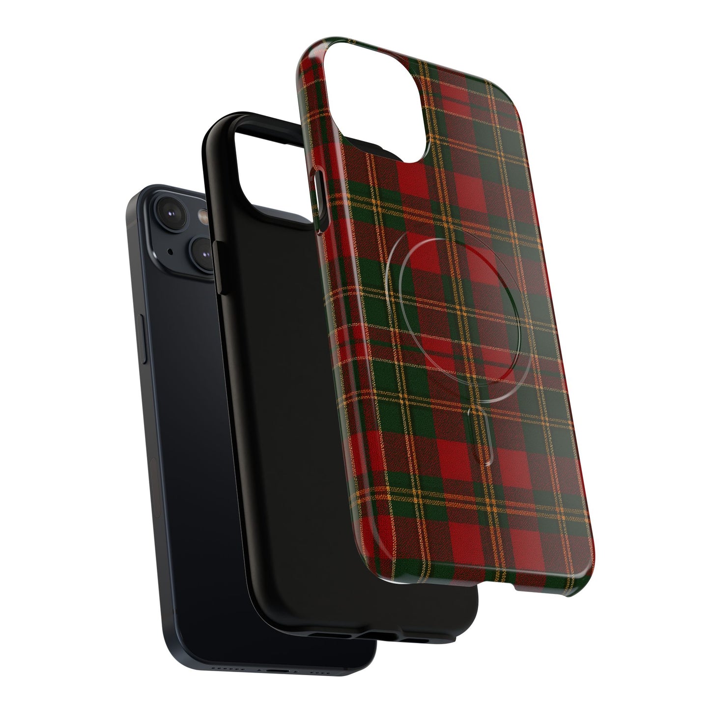Plaid Holiday iPhone Case — Red & Green Tartan (MagSafe compatible)