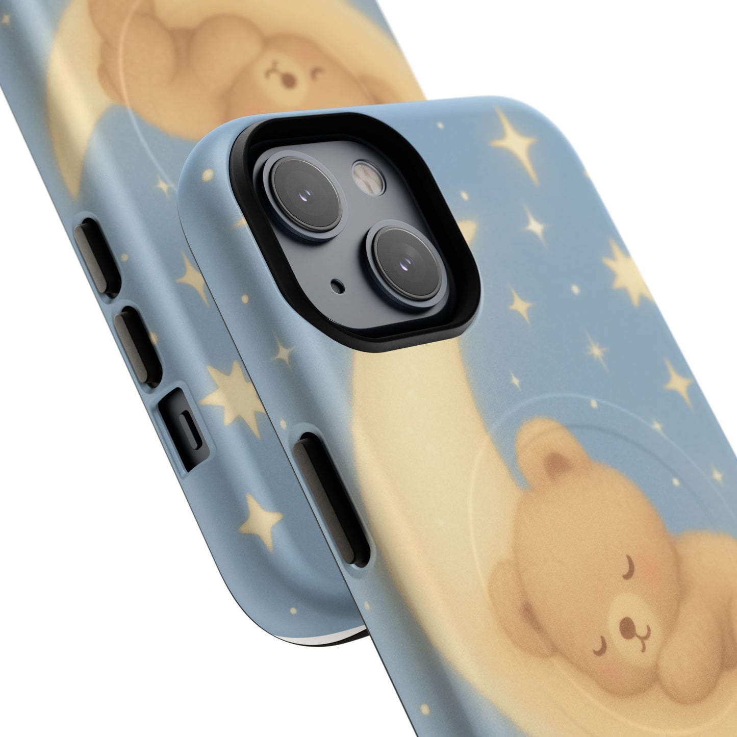 Sleepy Teddy Bear & Stars iPhone Case with MagSafe