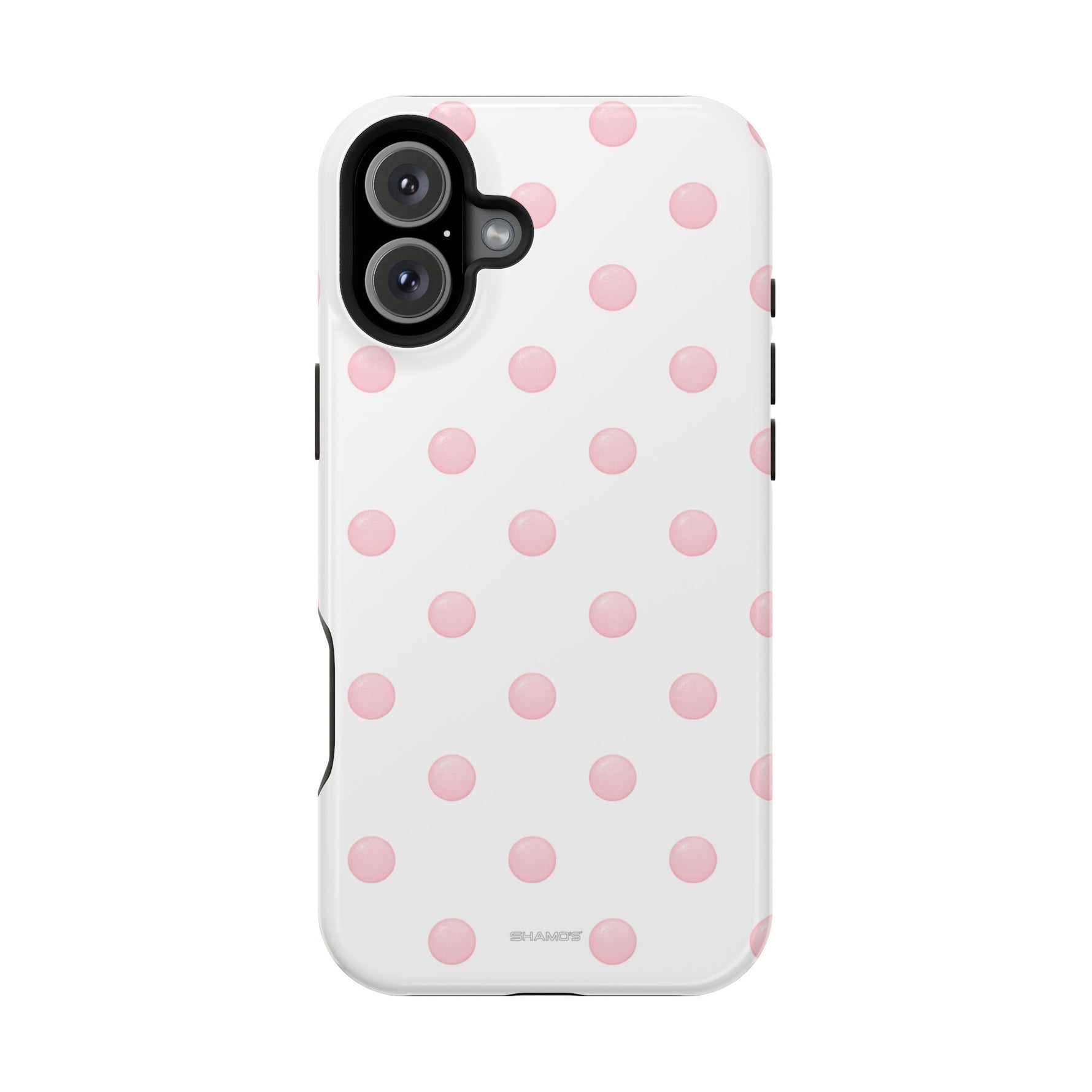 Pink Polka Dot Impact-Resistant Phone Case | MagSafe