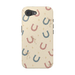 Prairie Horseshoes MagSafe Phone Case, glossy iPhone 17e, rear view