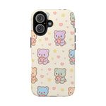 Cute Pastel Bear Impact Phone Case | Heart & Star Kawaii Pattern  Shamo's iPhone 16