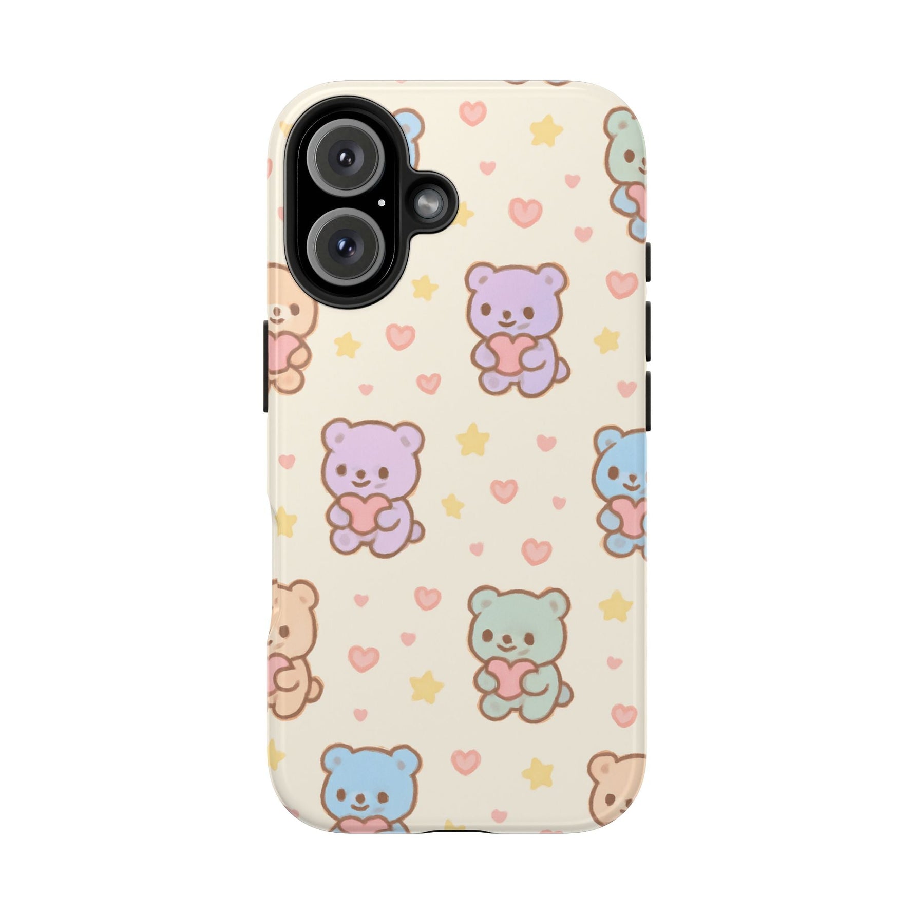 Cute Pastel Bear Impact Phone Case | Heart & Star Kawaii Pattern  Shamo's iPhone 16
