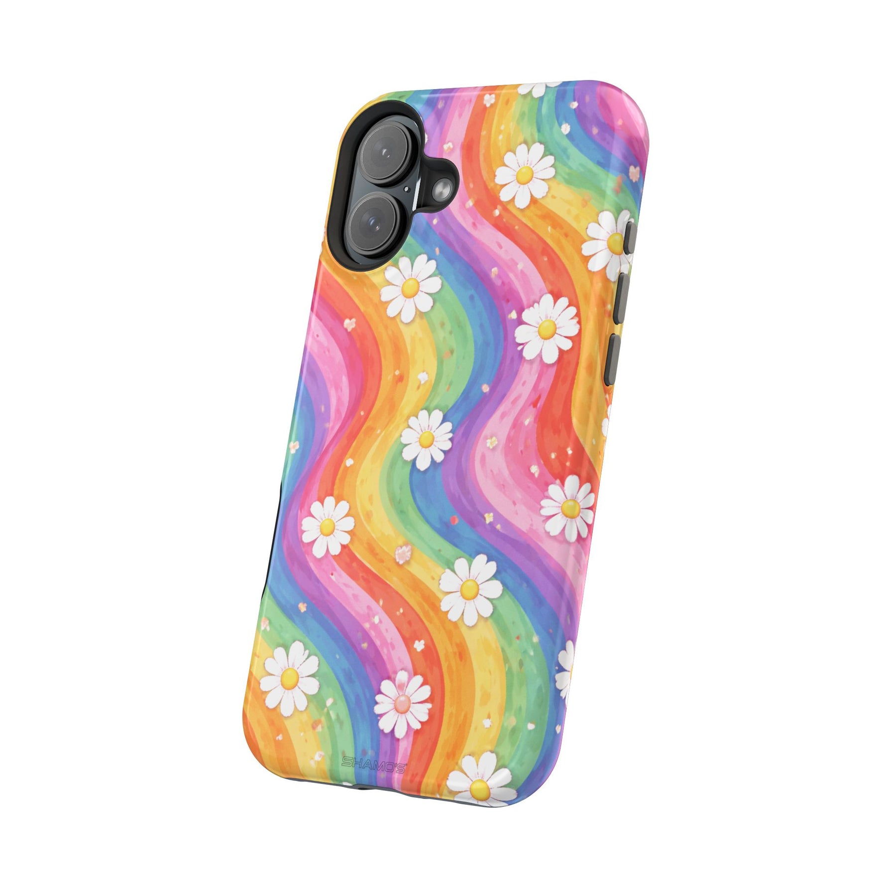 Rainbow Daisy Magnetic Impact-Resistant Phone Case with MagSafe Compatibility - iPhone 17 / Glossy - Shamo's