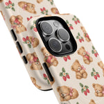 Teddy Berry Cozy Strawberry Pattern iPhone Case with MagSafe