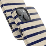 Navy & Cream Ribbed Holiday Sweater Design iPhone Case with MagSafe compatibility