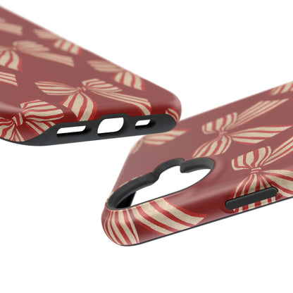Holiday Red Bow iPhone Case — Impact‑Resistant iPhone Cover with MagSafe compatibility