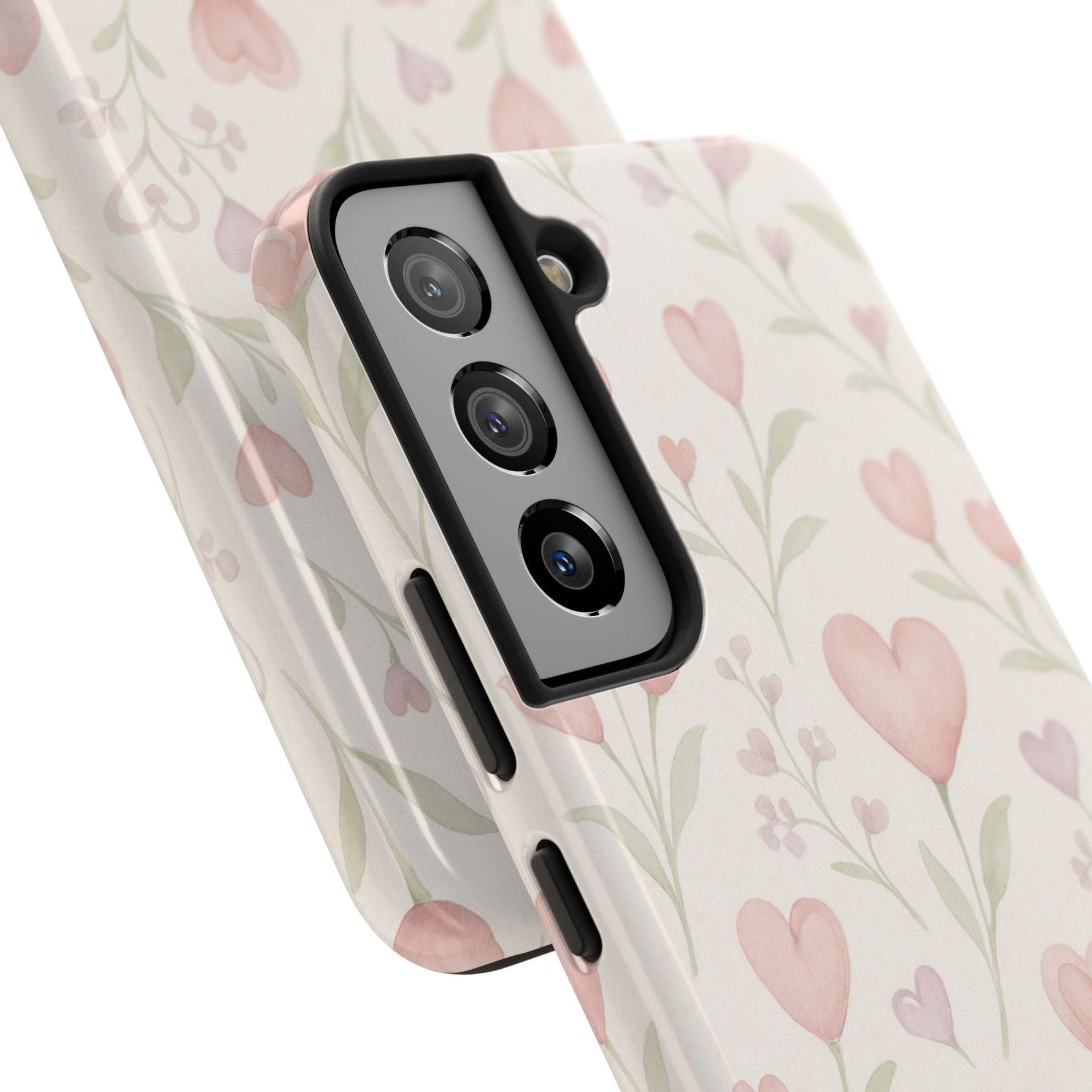 Pink Watercolor Heart Floral Pattern | Tough Impact Phone Case  Shamo's