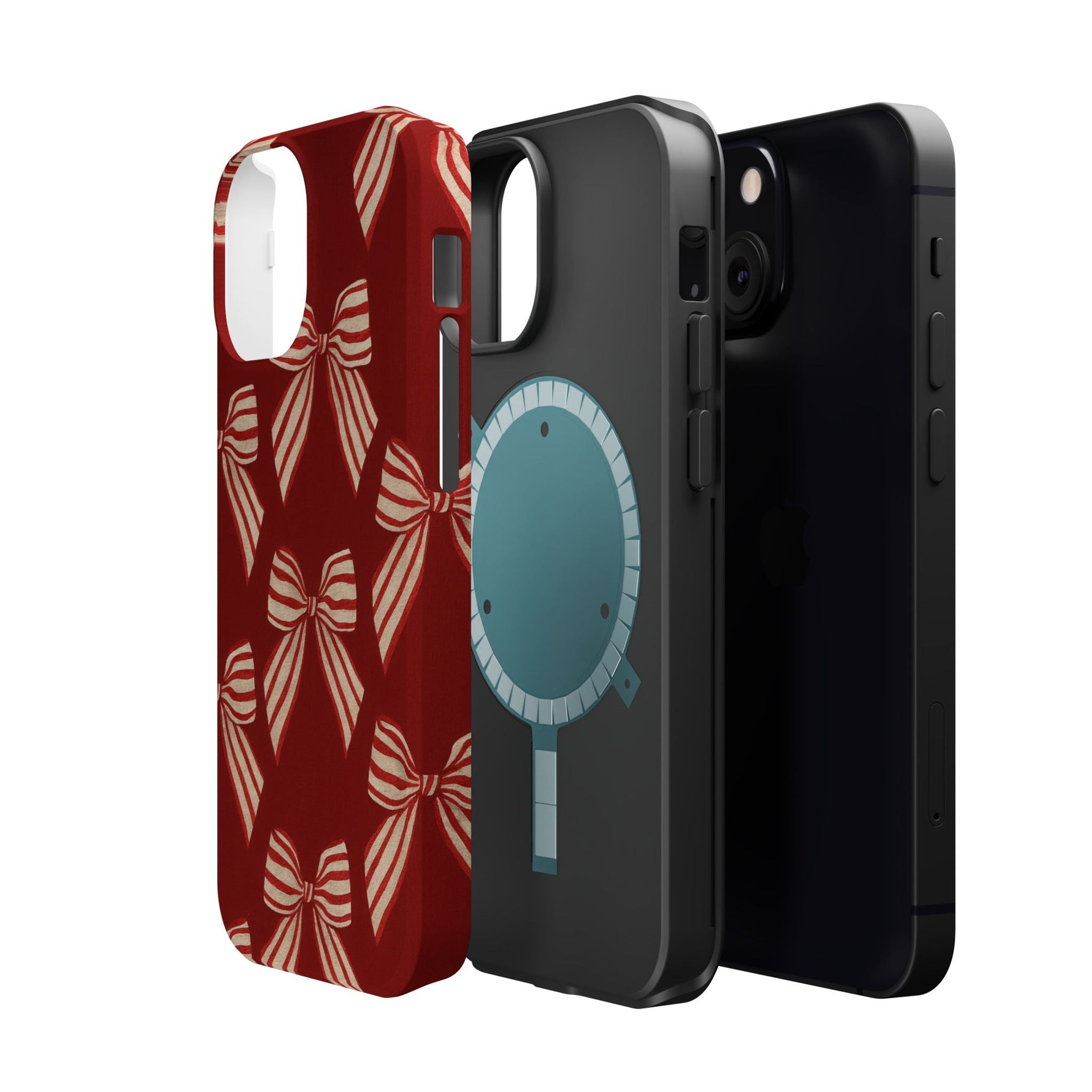 Holiday Red Bow iPhone Case — Impact‑Resistant iPhone Cover with MagSafe compatibility  Shamo's