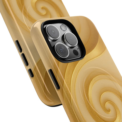 Luxury Series Swirl Gold iPhone Case compatible with MagSafe