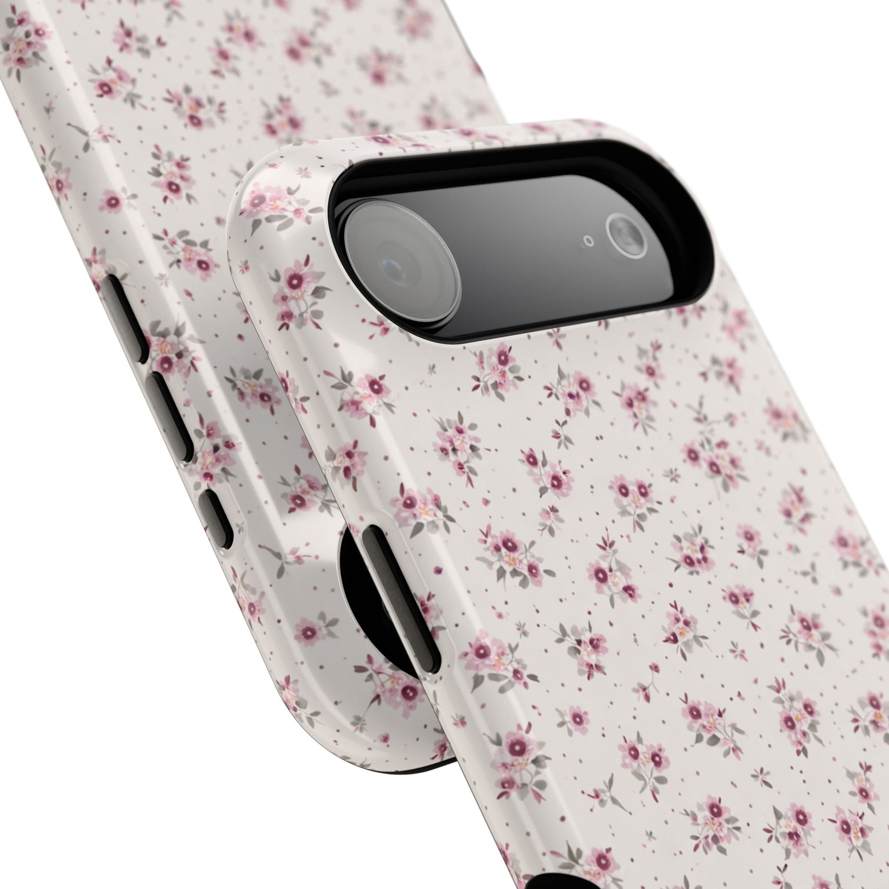 Rosebud Floral Tough iPhone Case | Pink Vintage Flower Protective Cover