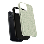 Sage Botanical Leaves Floral iPhone Case | MagSafe - Shamo's