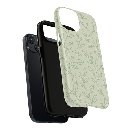 Sage Botanical Leaves Floral iPhone Case | MagSafe