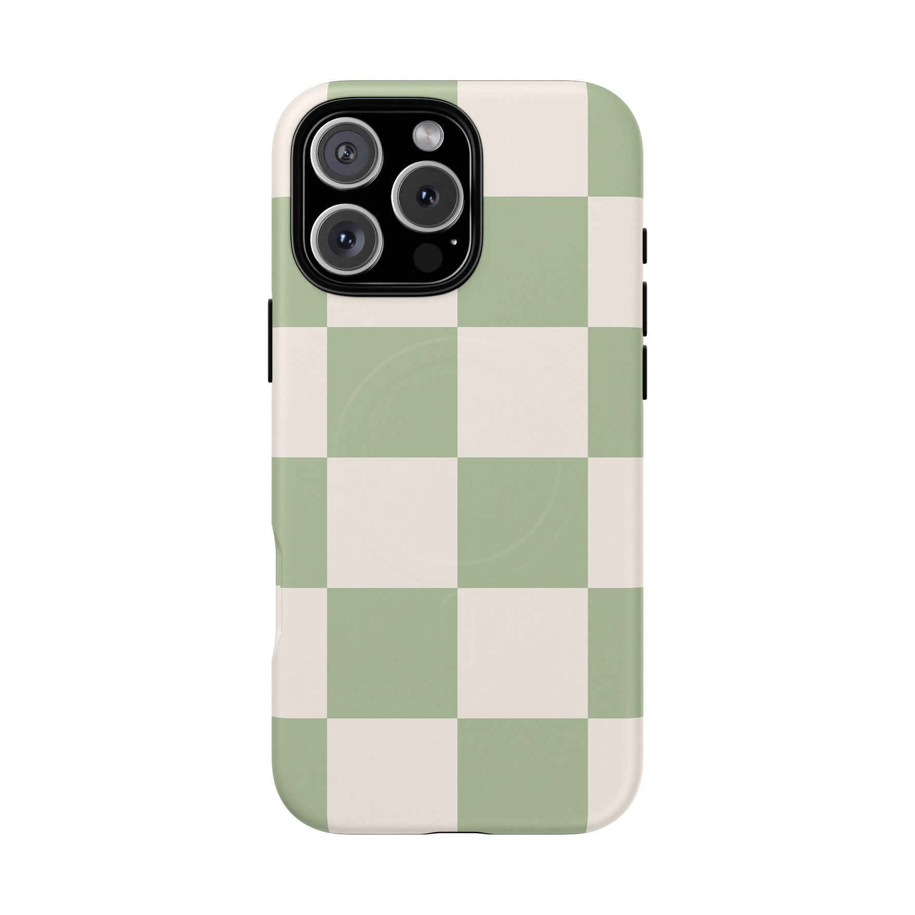 Sage Checkerboard Tough iPhone Case - Compatible with MagSafe - Shamo's