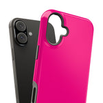 Neon Pink MagSafe Compatible Impact-Resistant Phone Case Hot Pink