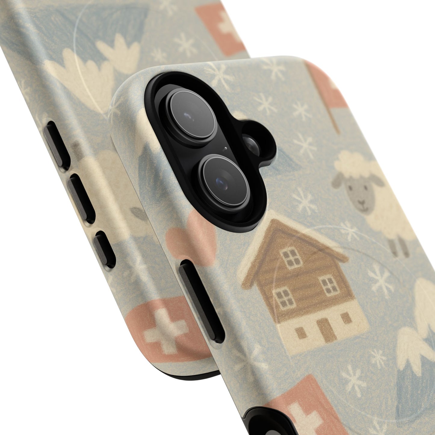Swiss Chalet Sheep Pattern Tough MagSafe iPhone Case
